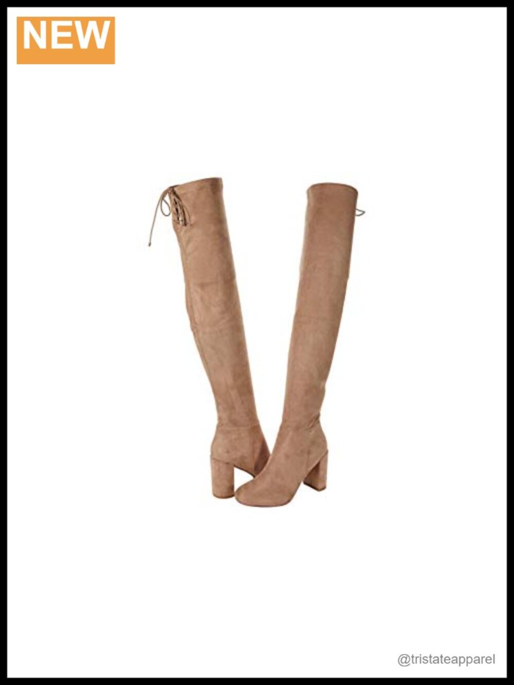 Over-the-Knee Suedette Boots Wrapped Heel Tie Back